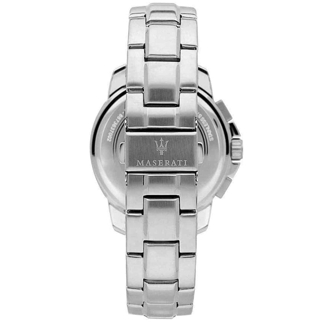 Maserati Royale R8873637003 45mm Men’s Chronograph Watch – Gray Striped Dial & Silver Link Bracelet
