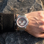Maserati Royale R8873637003 45mm Men’s Chronograph Watch – Gray Striped Dial & Silver Link Bracelet