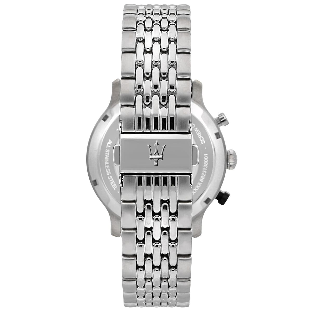 Maserati Legend R8873638001 42mm Men’s Chronograph Watch – Black Panda Dial & Grain-Link Bracelet