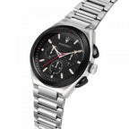 Maserati Triconic R8873639002 45mm Men’s Chronograph Watch – Black Dial & Silver-Tone Link Bracelet