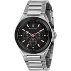 Maserati Triconic R8873639002 45mm Men’s Chronograph Watch – Black Dial & Silver-Tone Link Bracelet