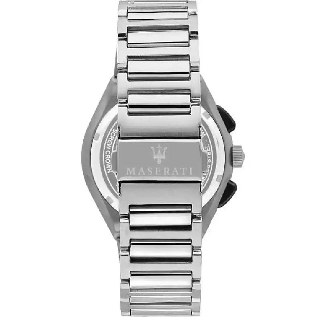 Maserati Triconic R8873639002 45mm Men’s Chronograph Watch – Black Dial & Silver-Tone Link Bracelet