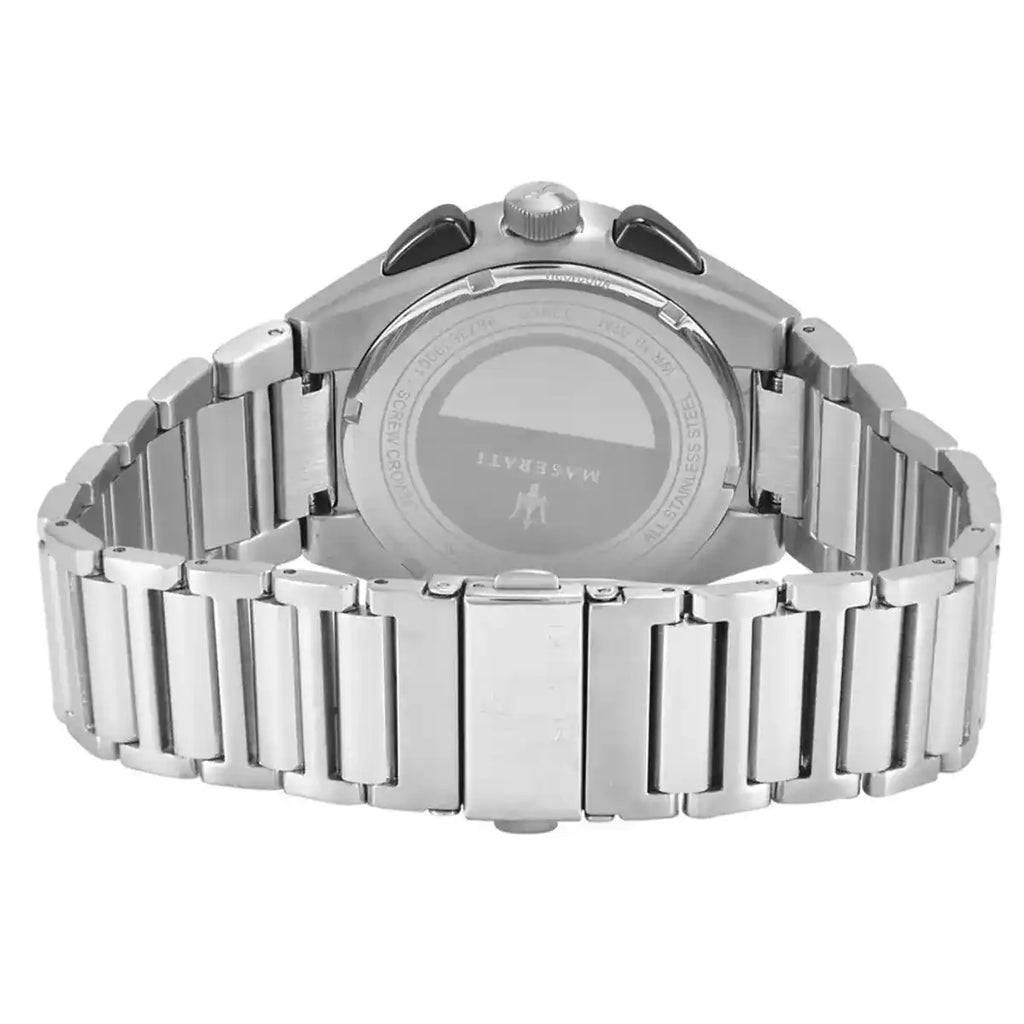 Maserati Triconic R8873639002 45mm Men’s Chronograph Watch – Black Dial & Silver-Tone Link Bracelet