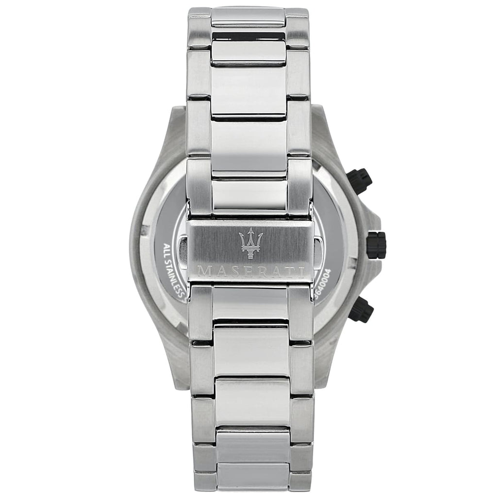 Maserati Sfida R8873640003 44mm Men’s Chronograph Watch – White Panda Dial & Silver-Tone Link Bracelet