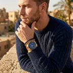 Maserati Sfida R8873640008 44mm Men’s Chronograph Watch – Blue Sunray Dial & Gold Link Bracelet