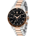 Maserati Sfida R8873640009 44mm Men’s Chronograph Watch – Black Dial & Two-Tone Link Bracelet