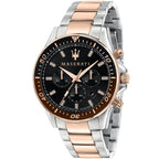 Maserati Sfida R8873640009 44mm Men’s Chronograph Watch – Black Dial & Two-Tone Link Bracelet