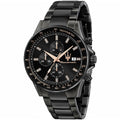 Maserati Sfida R8873640011 44mm Men’s Chronograph Watch – Black Sunray Dial & All-Black Link Bracelet