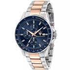 Maserati Sfida R8873640012 44mm Men’s Chronograph Watch – Blue Sunray Dial & Two-Tone Link Bracelet