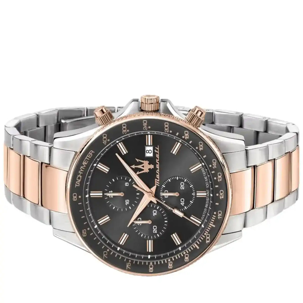 Maserati Sfida R8873640014 44mm Men’s Chronograph Watch – Grey Dial & Two-Tone Link Bracelet