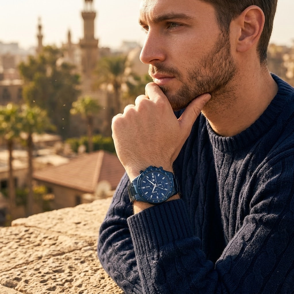 Maserati Sfida R8873640023 44mm Men’s Chronograph Watch – Deep Blue Dial & Blue Link Bracelet