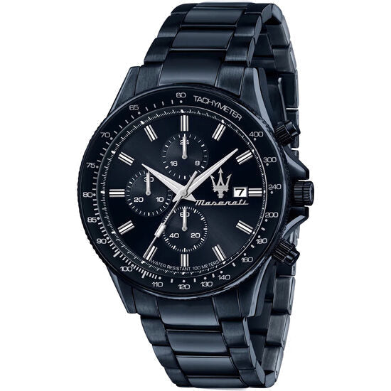 Maserati Sfida R8873640023 44mm Men’s Chronograph Watch – Deep Blue Dial & Blue Link Bracelet