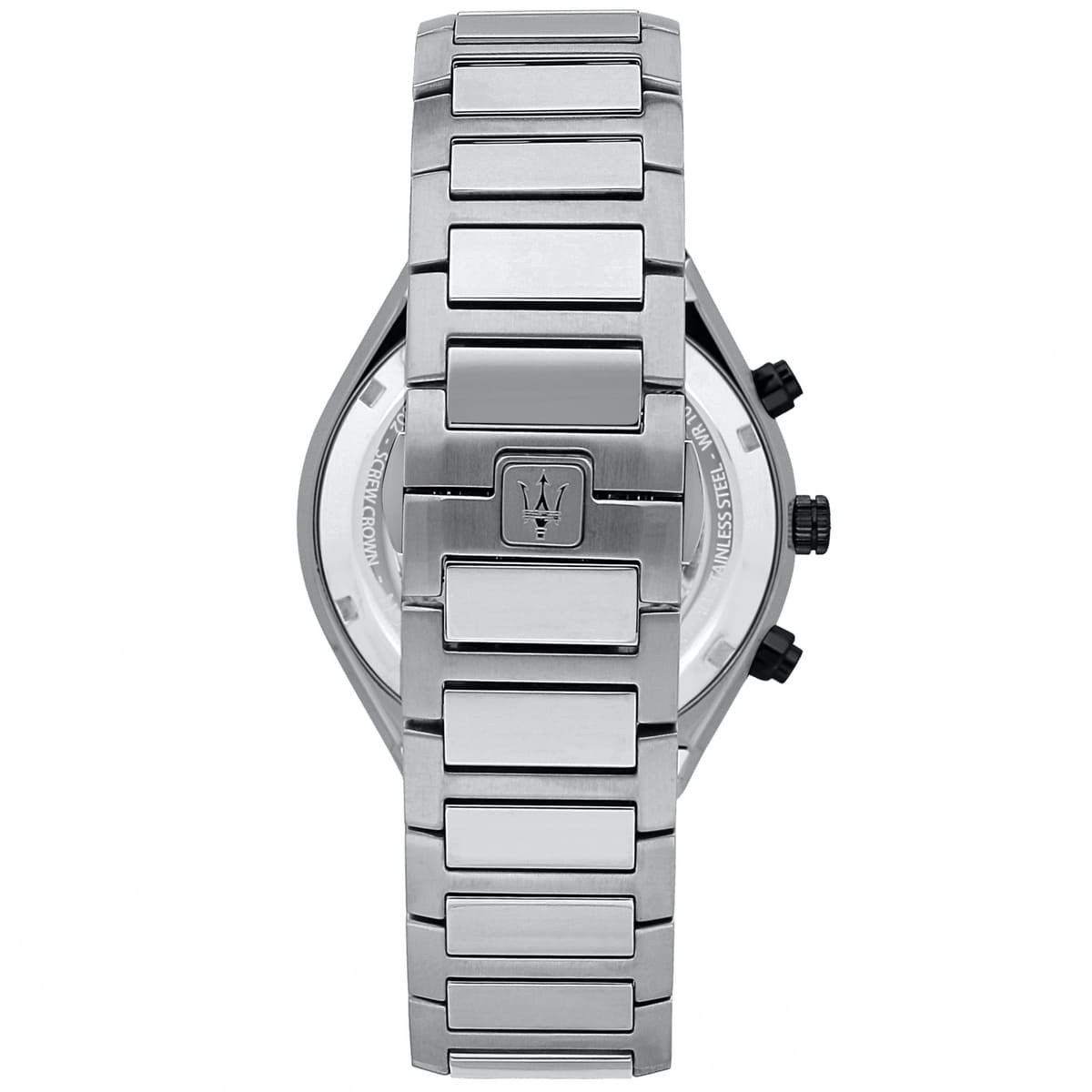 Maserati Stile R8873642004 45mm Men’s Chronograph Watch – Black Textured Dial & Link Bracelet