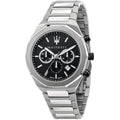 Maserati Stile R8873642004 45mm Men’s Chronograph Watch – Black Textured Dial & Link Bracelet