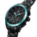 Maserati Traguardo Aqua Edition R8873644002 45mm Men’s Chronograph Watch – Black Dial & Black Link Bracelet