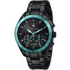 Maserati Traguardo Aqua Edition R8873644002 45mm Men’s Chronograph Watch – Black Dial & Black Link Bracelet