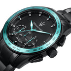 Maserati Traguardo Aqua Edition R8873644002 45mm Men’s Chronograph Watch – Black Dial & Black Link Bracelet