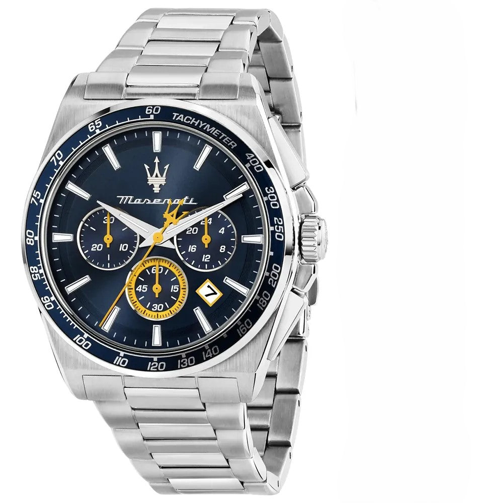 Maserati Velocita R8873652001 45mm Men’s Chronograph Watch – Blue Racing Dial & Silver-Tone Link Bracelet