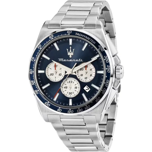 Maserati Velocita R8873652005 45mm Men’s Chronograph Watch – Blue Sunray Dial & Silver-Tone Link Bracelet