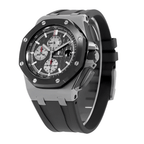 Audemars Piguet Royal Oak Offshore 43mm Men's Quartz Watch – Black with Black Silicone Strap