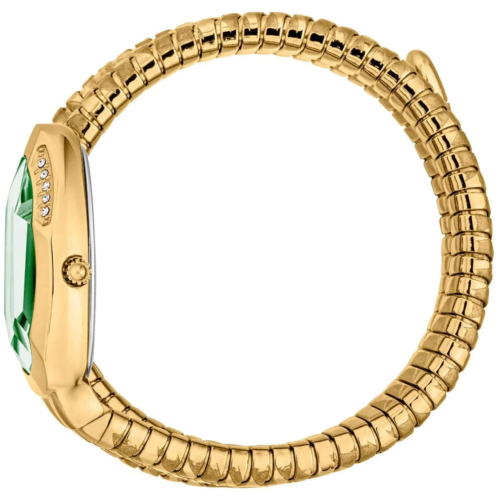 Just Cavalli Signature Snake JC1L307M0035 22mm Women's Quartz Watch – Green with Gold Stainless Steel Bracelet