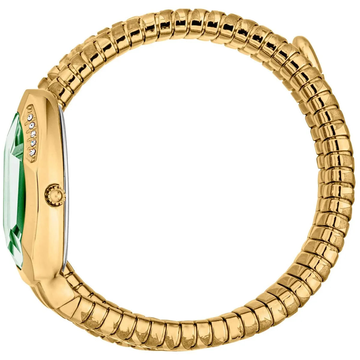 Just Cavalli Signature Snake JC1L307M0035 22mm Women's Quartz Watch – Green with Gold Stainless Steel Bracelet