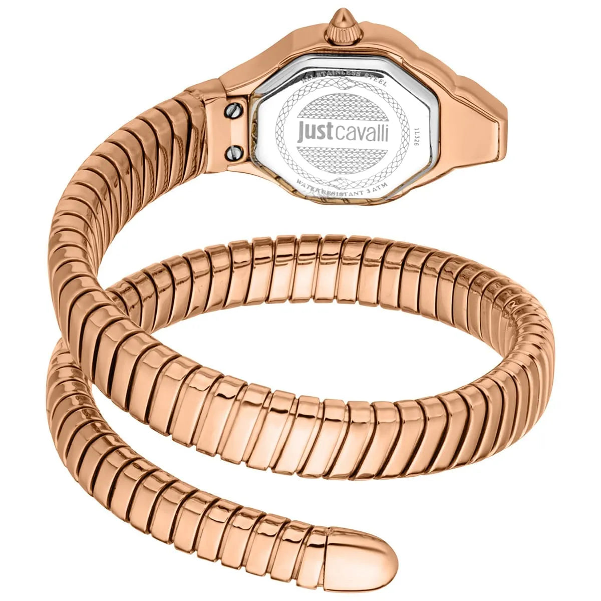 Just Cavalli Signature Snake JC1L326M0045 20mm Women's Quartz Watch – Rose Gold with Rose Gold Stainless Steel Bracelet