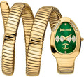 Just Cavalli Signature Snake JC1L230M0045 22mm Women's Quartz Watch – Green with Gold Stainless Steel Bracelet