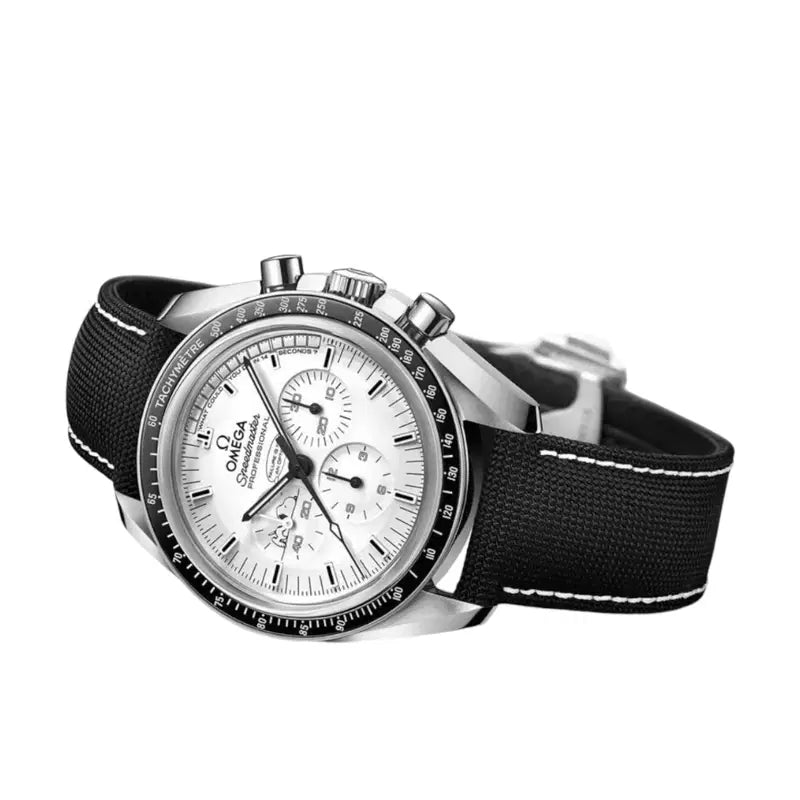 Omega Speedmaster “Silver Snoopy Award” Master Quality Watch – White Dial & Black Leather Strap