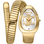Just Cavalli Signature Snake JC1L227M0035 22mm Women's Quartz Watch – Silver with Gold Stainless Steel Bracelet