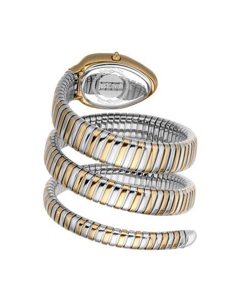 Just Cavalli Signature JC1L224M0075 22mm Women's Quartz Watch – Blue with Silver & Gold Stainless Steel Bracelet