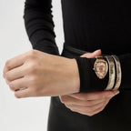 Just Cavalli Signature JC1L228M0085 23mm Women's Quartz Watch – White with Silver & Copper Stainless Steel Bracelet