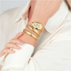 Just Cavalli Signature Snake JC1L232M0025 22mm Women's Quartz Watch – Silver with Gold Stainless Steel Bracelet