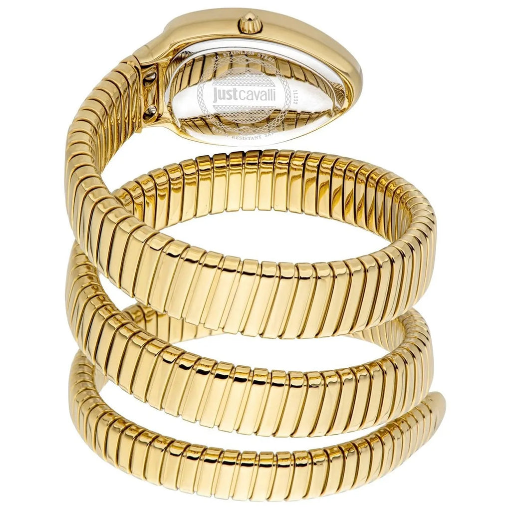 Just Cavalli Signature Snake JC1L232M0035 22mm Women's Quartz Watch – Green with Gold Stainless Steel Bracelet