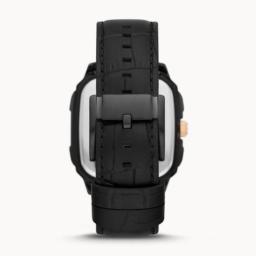 Fossil Inscription BQ2572 42mm Men’s Automatic Watch – Rose Gold-tone Skeleton Dial & Black Genuine Leather Strap