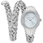 Just Cavalli Signature Snake JC1L305M0015 23mm Women's Quartz Watch – Blue with Silver Stainless Steel Bracelet