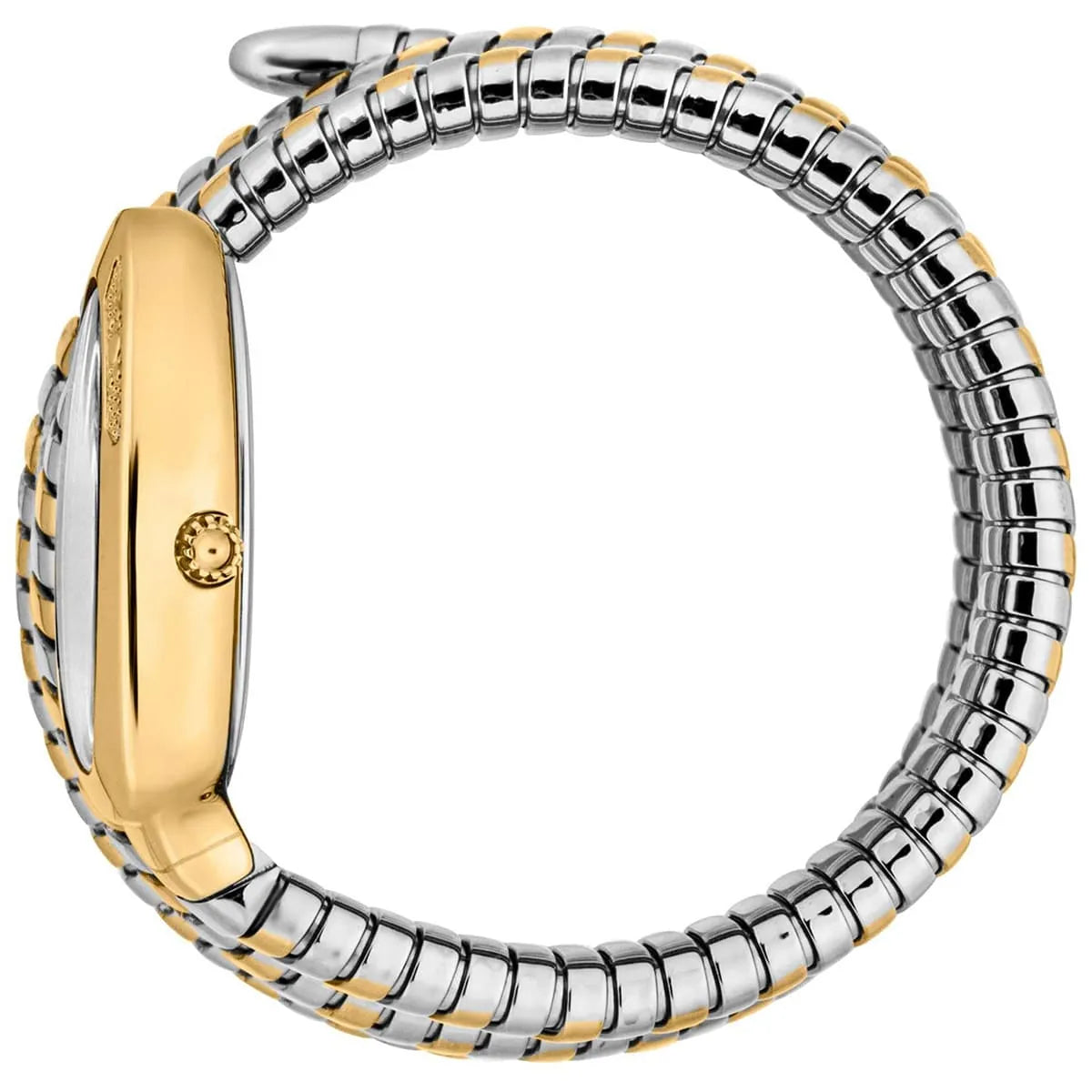 Just Cavalli Signature Snake JC1L232M0055 22mm Women's Quartz Watch – Silver with Silver & Gold Stainless Steel Bracelet
