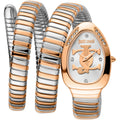 Just Cavalli Signature JC1L228M0085 23mm Women's Quartz Watch – White with Silver & Copper Stainless Steel Bracelet