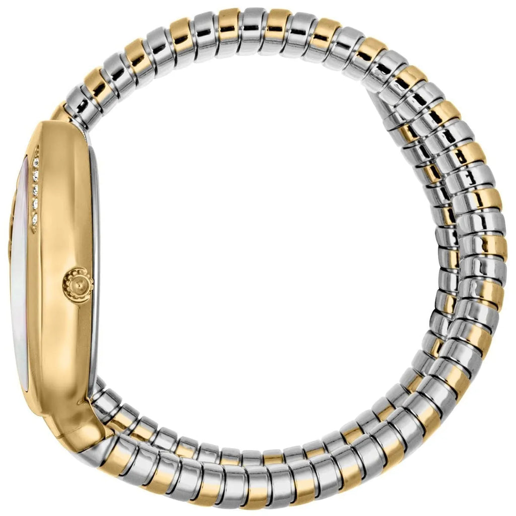 Just Cavalli Signature Snake JC1L229M0065 20mm Women's Quartz Watch – White with Silver & Gold Stainless Steel Bracelet