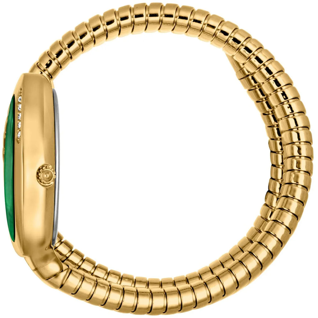 Just Cavalli Signature Snake JC1L229M0035 32mm Women's Quartz Watch – Green with Gold Stainless Steel Bracelet