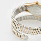 Just Cavalli Signature Snake JC1L306M0065 20mm Women's Quartz Watch – White with Silver & Gold Stainless Steel Bracelet