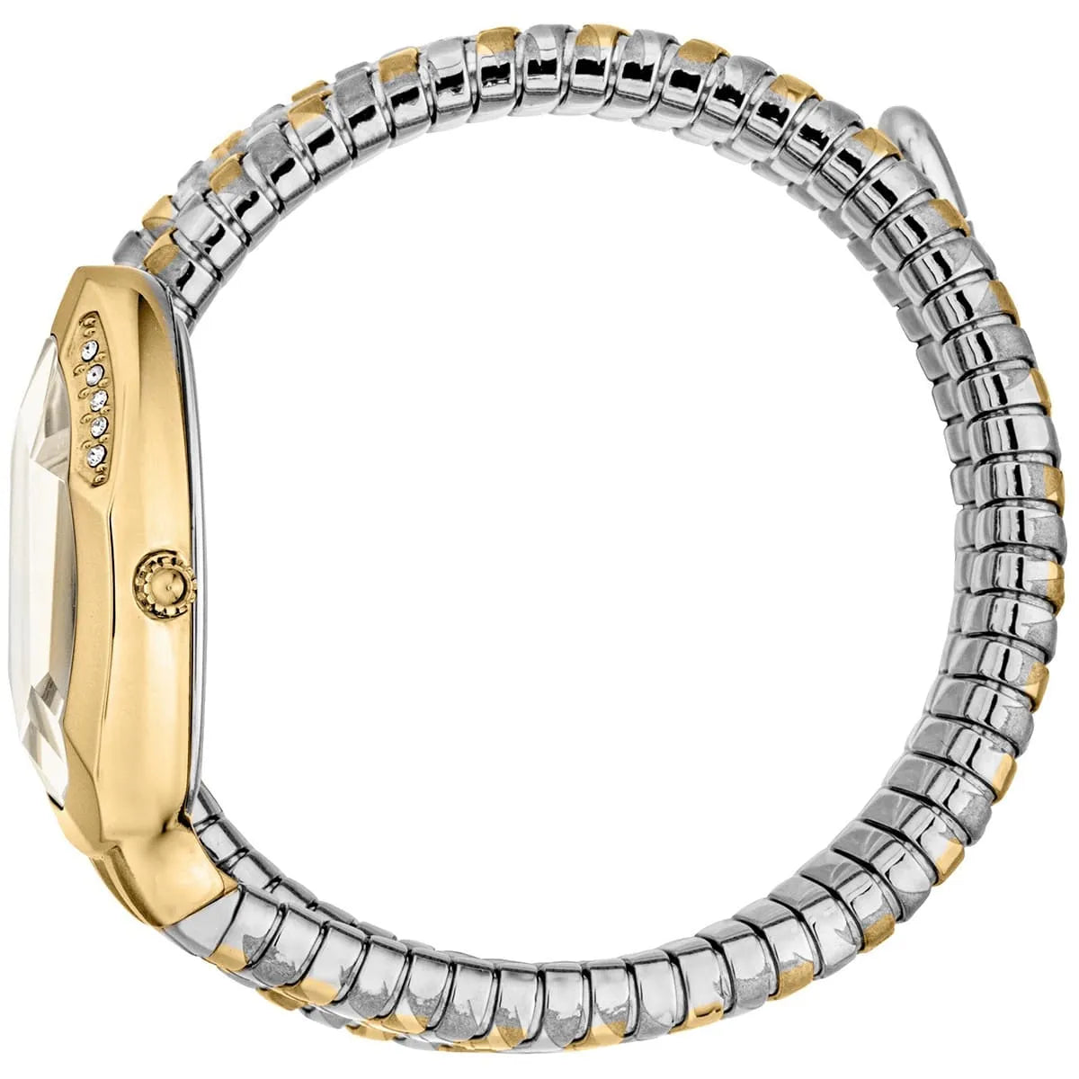 Just Cavalli Signature Snake JC1L226M0055 23mm Women's Quartz Watch – Silver with Silver & Gold Stainless Steel Bracelet