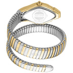 Just Cavalli Signature Snake JC1L306M0065 20mm Women's Quartz Watch – White with Silver & Gold Stainless Steel Bracelet