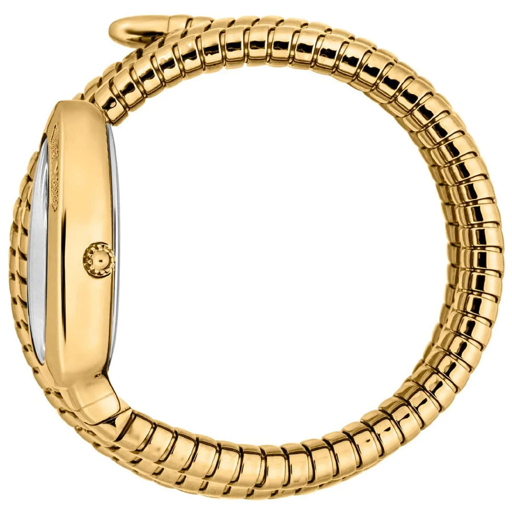 Just Cavalli Signature Snake JC1L232M0025 22mm Women's Quartz Watch – Silver with Gold Stainless Steel Bracelet
