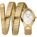 Just Cavalli Signature Snake JC1L248M0025 22mm Women's Quartz Watch – Silver with Gold Stainless Steel Bracelet