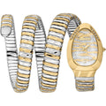 Just Cavalli Signature Snake JC1L226M0055 23mm Women's Quartz Watch – Silver with Silver & Gold Stainless Steel Bracelet