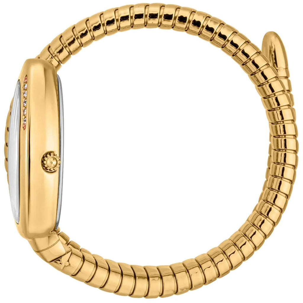 Just Cavalli Signature Snake JC1L227M0035 22mm Women's Quartz Watch – Silver with Gold Stainless Steel Bracelet