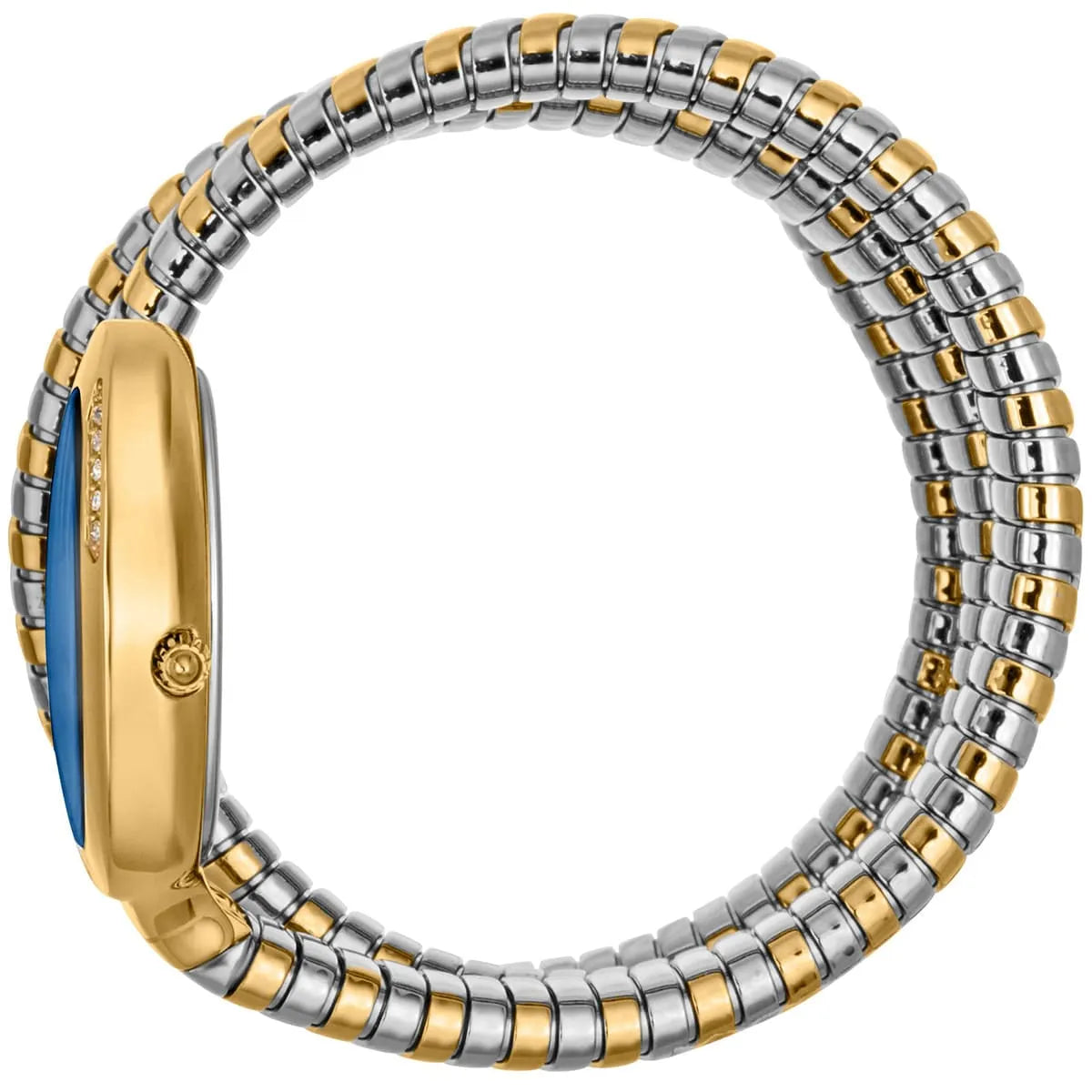 Just Cavalli Signature Snake JC1L228M0075 22mm Women's Quartz Watch – Blue with Silver & Gold Stainless Steel Bracelet