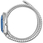 Just Cavalli Signature Snake JC1L224M0025 22mm Women's Quartz Watch – Blue with Silver Stainless Steel Bracelet
