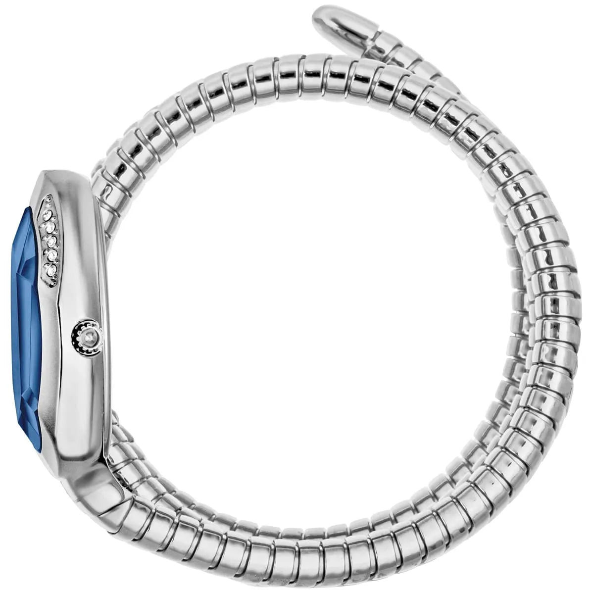 Just Cavalli Signature Snake JC1L224M0025 22mm Women's Quartz Watch – Blue with Silver Stainless Steel Bracelet